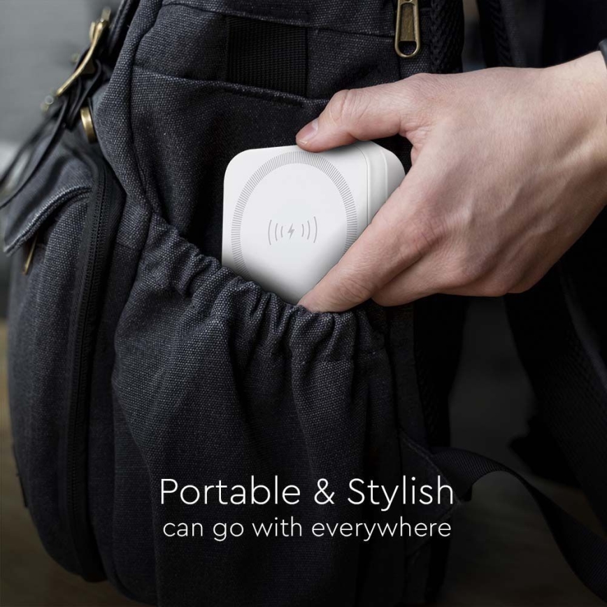Магнітний Power Bank з бездротовою зарядкою Power Delivery 10 000mAh/20W/3,7V білий