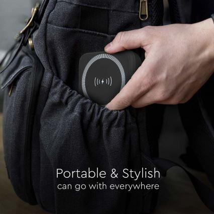 Магнітний Power Bank з бездротовою зарядкою Power Delivery 10 000mAh/20W/3,7V чорний