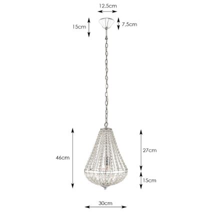Markslöjd 104889 - Кришталева люстра на ланцюжку GRÄNSÖ 1xE27/60W/230V