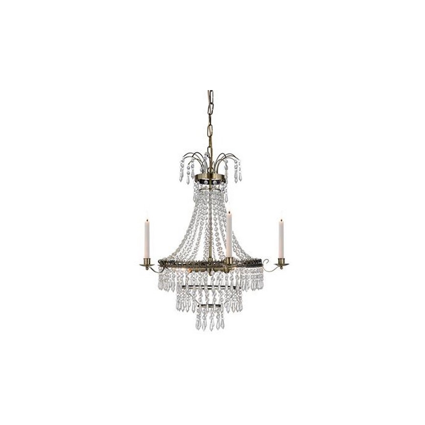 Markslöjd 105157 - Кришталева люстра на ланцюгу MARIELUND 3xE14/40W/230V латунь
