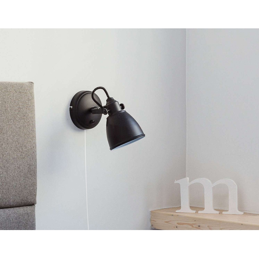 Markslöjd 105814 - Настінний світильник FJÄLLBACKA 1xE14/40W/230V чорний