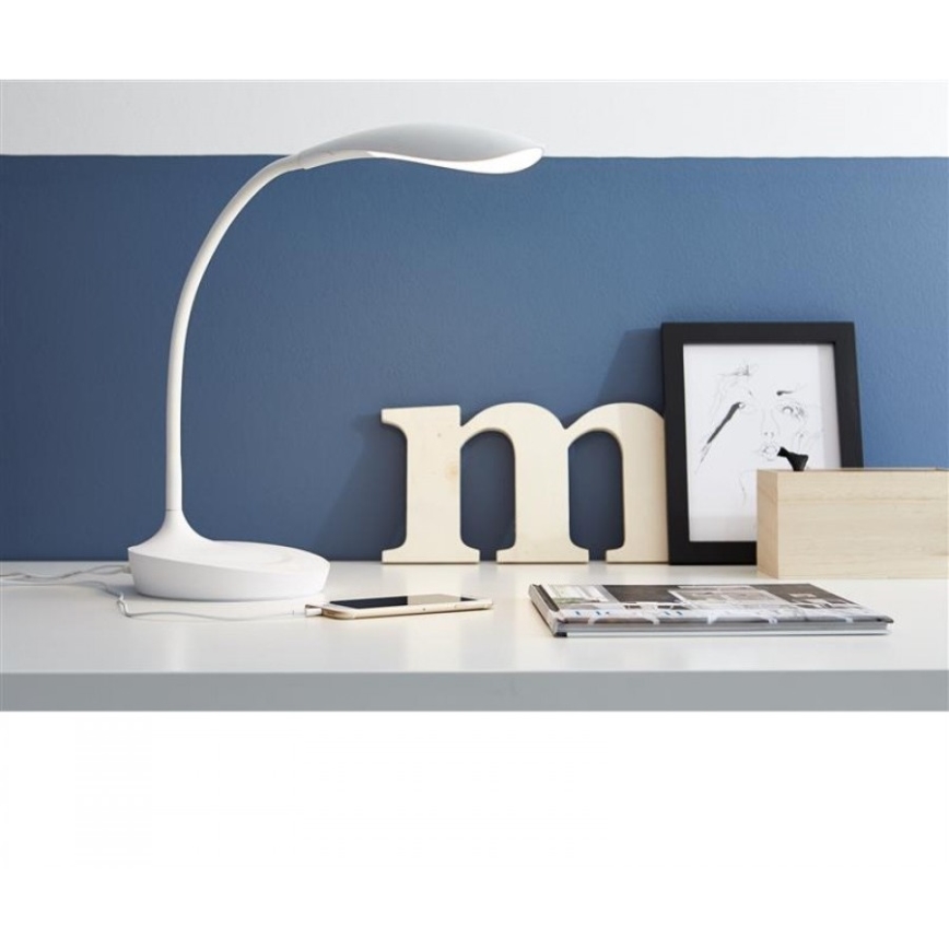 Markslöjd 106093 - Світлодіодна настільна лампа з регульованою яскравістю з USB SWAN LED/4,6W/230V