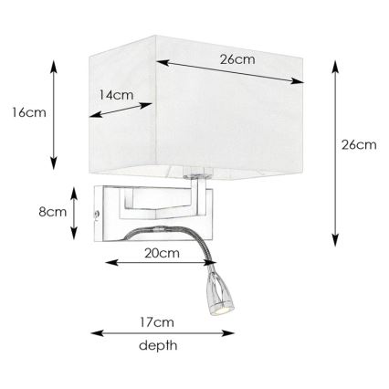 Markslöjd 106308 - Світлодіодний настінний світильник SAVOY LED/3W+E27/60W/230V