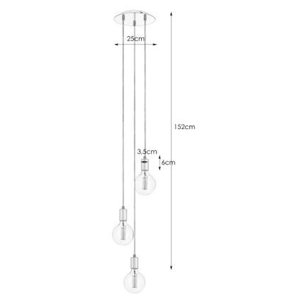 Markslöjd 106333 - Підвісна люстра SKY 3xE27/60W/230V