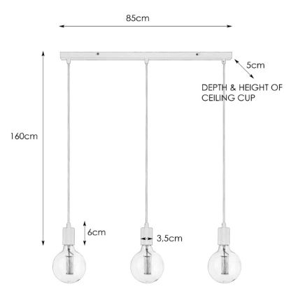 Markslöjd 106335 - Подвесная люстра SKY 3xE27/60W/230V