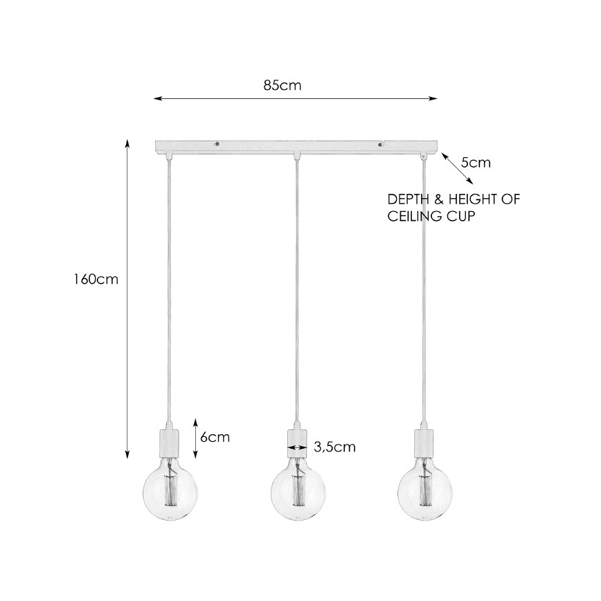 Markslöjd 106335 - Подвесная люстра SKY 3xE27/60W/230V