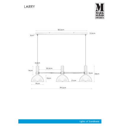 Markslöjd 106855 - Люстра на мотузці LARRY 3xE27/60W/230V