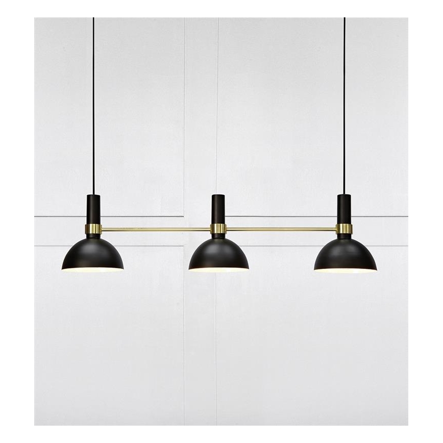 Markslöjd 106971 - Люстра на мотузці LARRY 3xE27/60W/230V чорна/золота