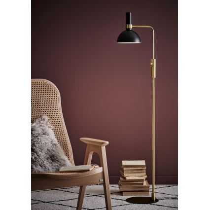 Markslöjd 106972 - Диммируемый торшер LARRY 1xE27/60W/230V черный/золотистый