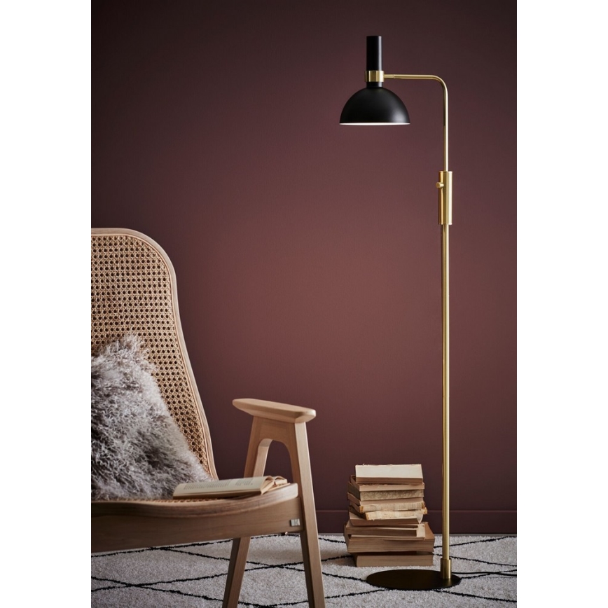 Markslöjd 106972 - Диммируемый торшер LARRY 1xE27/60W/230V черный/золотистый