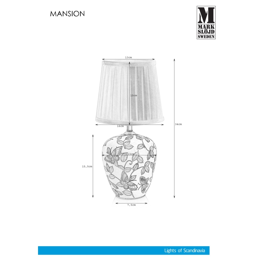 Markslöjd 107039 - Настільна лампа MANSION 1xE14/40W/230V