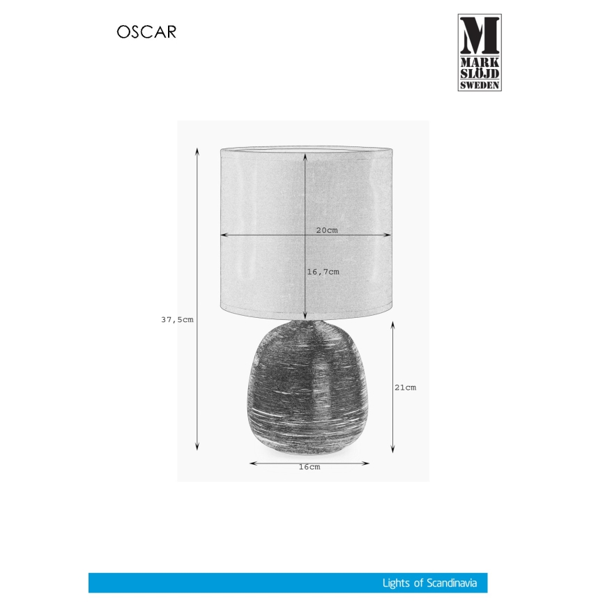 Markslöjd 107068 - Настільна лампа OSCAR 1xE27/60W/230V