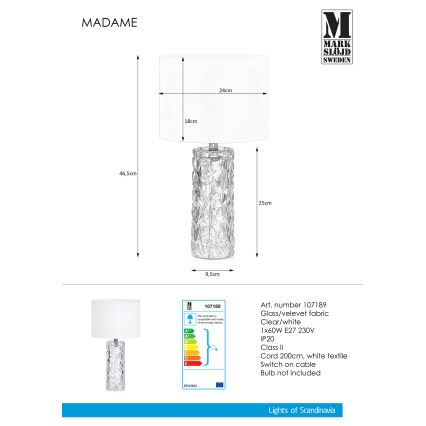 Markslöjd 107189 - Настільна лампа MADAME 1xE27/40W/230V