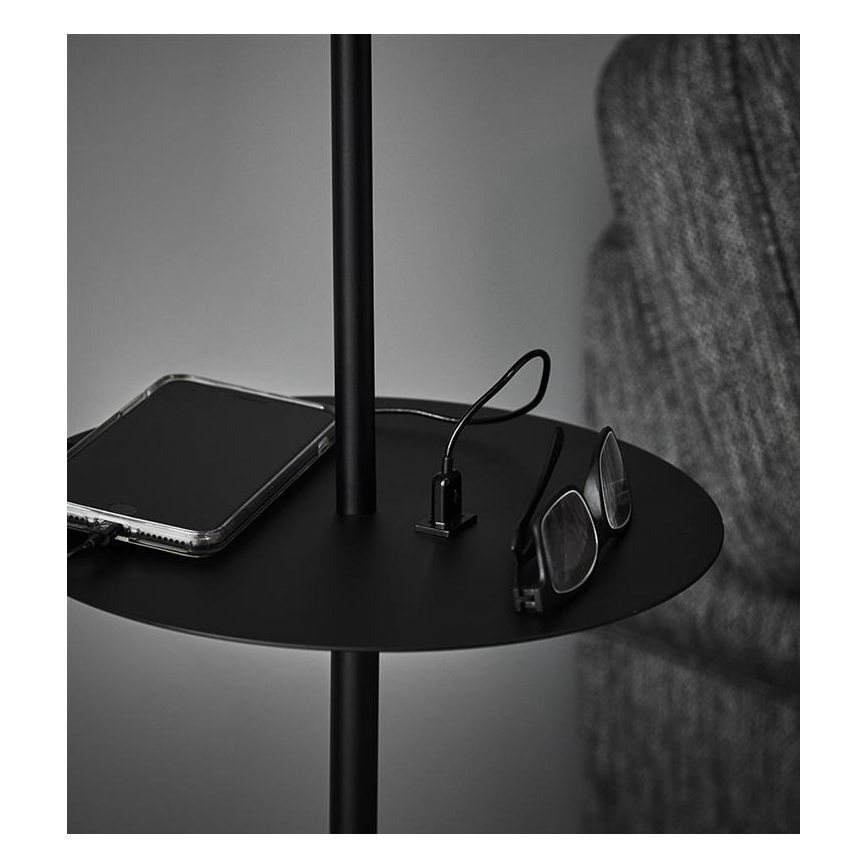 Markslöjd 107307 - Торшер s USB LINEAR 1xE14/40W/230V