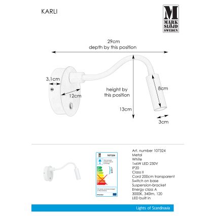 Markslöjd 107324 - Світлодіодний настінний світильник KARLI LED/6W/230V