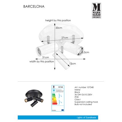 Markslöjd 107348 - Точковий світильник BARCELONA 3xGU10/12W/230V