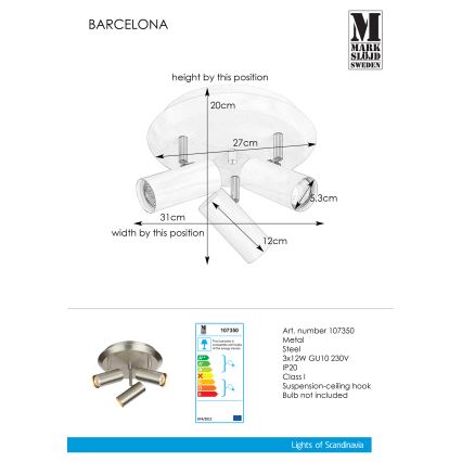 Markslöjd 107350 - Прожектор BARCELONA 3xGU10/12W/230V