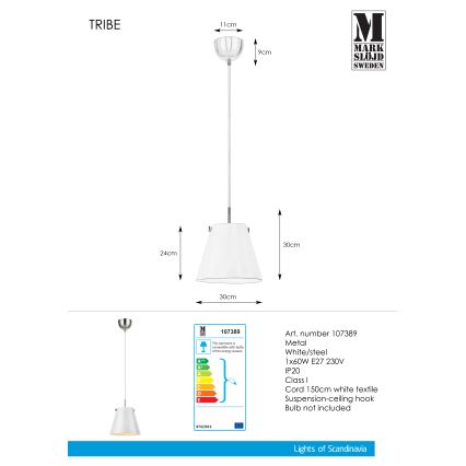 Markslöjd 107389 - Підвісна люстра TRIBE 1xE27/60W/230V