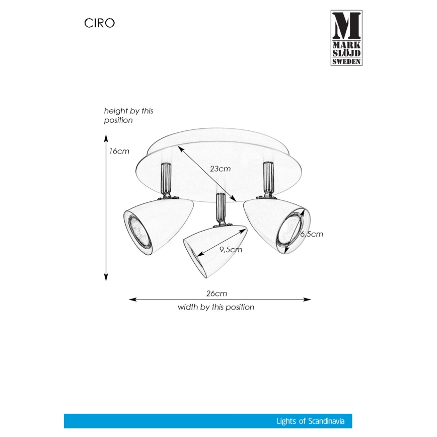 Markslöjd 107411 - Точковий світильник CIRO 3xGU10/35W/230V