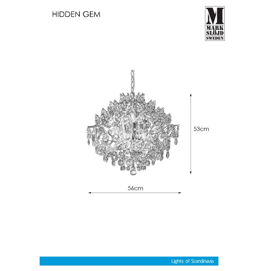 Markslöjd 107415 - Кришталева люстра на ланцюжку HIDDEN 6xE14/40W/230V