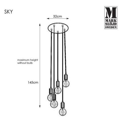 Markslöjd 107467 - Підвісна люстра SKY 5xE27/60W/230V