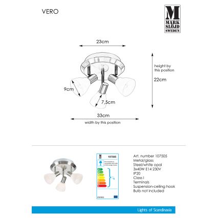 Markslöjd 107505 - Точковий світильник VERO 3xE14/40W/230V глянцевий хром