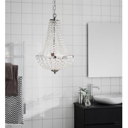 Markslöjd 107550 - Хрустальная люстра на цепи для ванной комнаты GRÄNSÖ– 2xG9/20W/230V