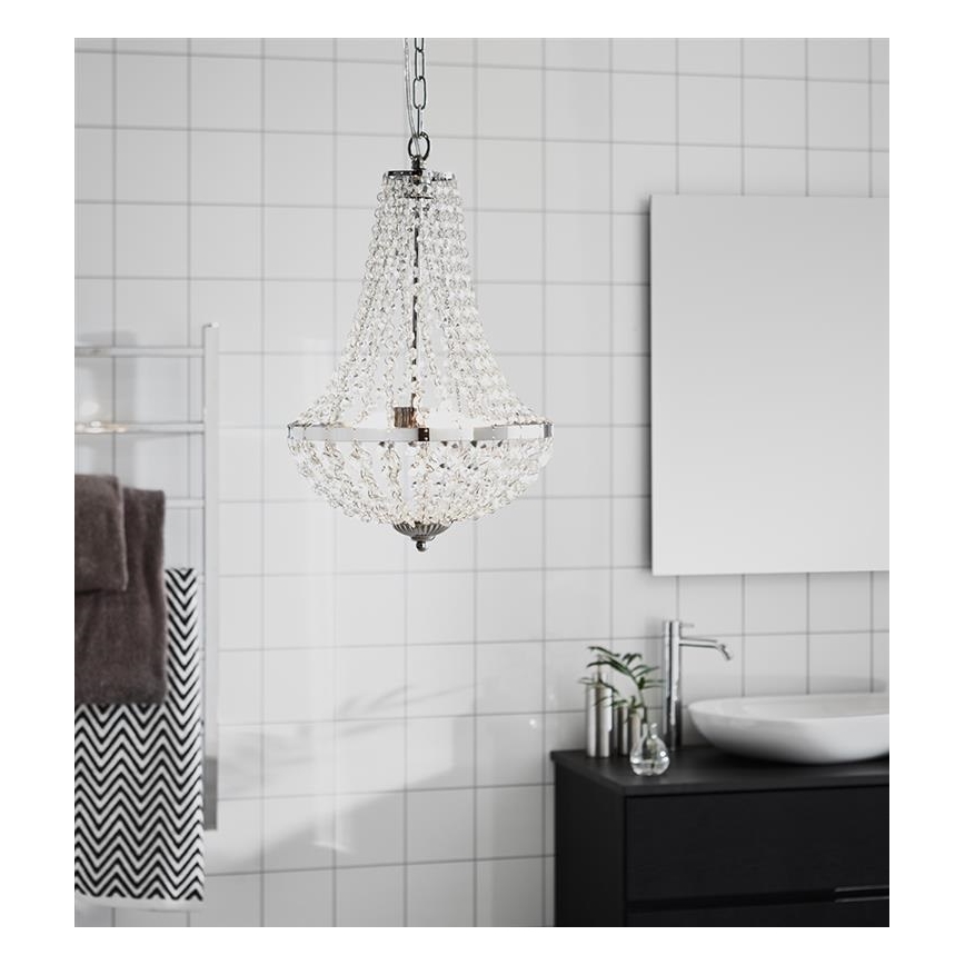 Markslöjd 107550 - Кришталева люстра на ланцюгу для ванної GRÄNSÖ 2xG9/20W/230V IP44