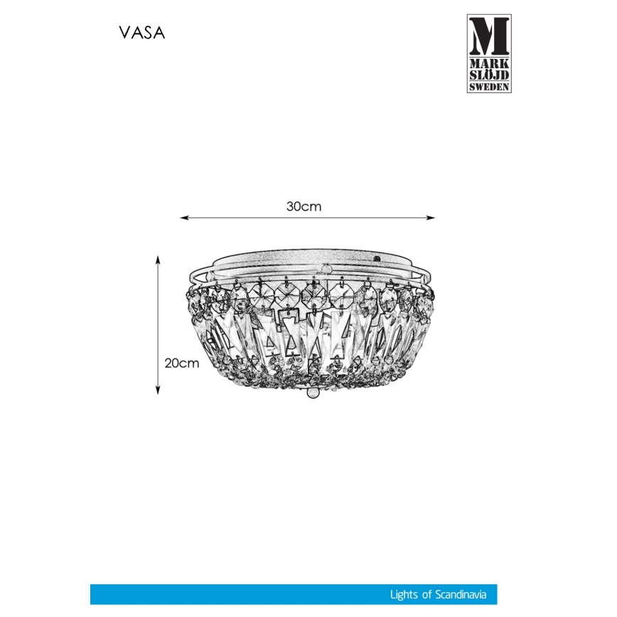 Markslöjd 107587 - Стельовий світильник VASA 3xE14/40W/230V