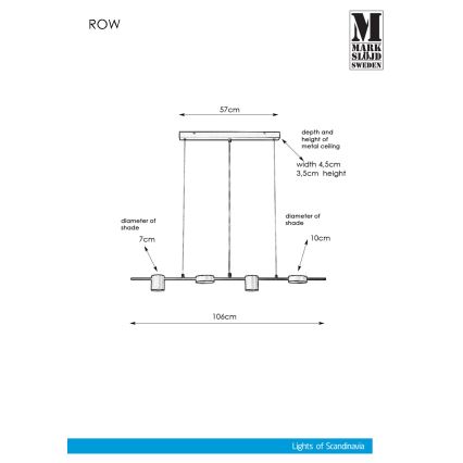 Markslöjd 107746 - Люстра на тросе ROW 4xG9/7W/230V
