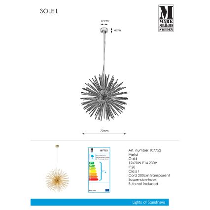 Markslöjd 107752 - Подвесная люстра SOLEIL 12xE14/20W/260V роза золотая