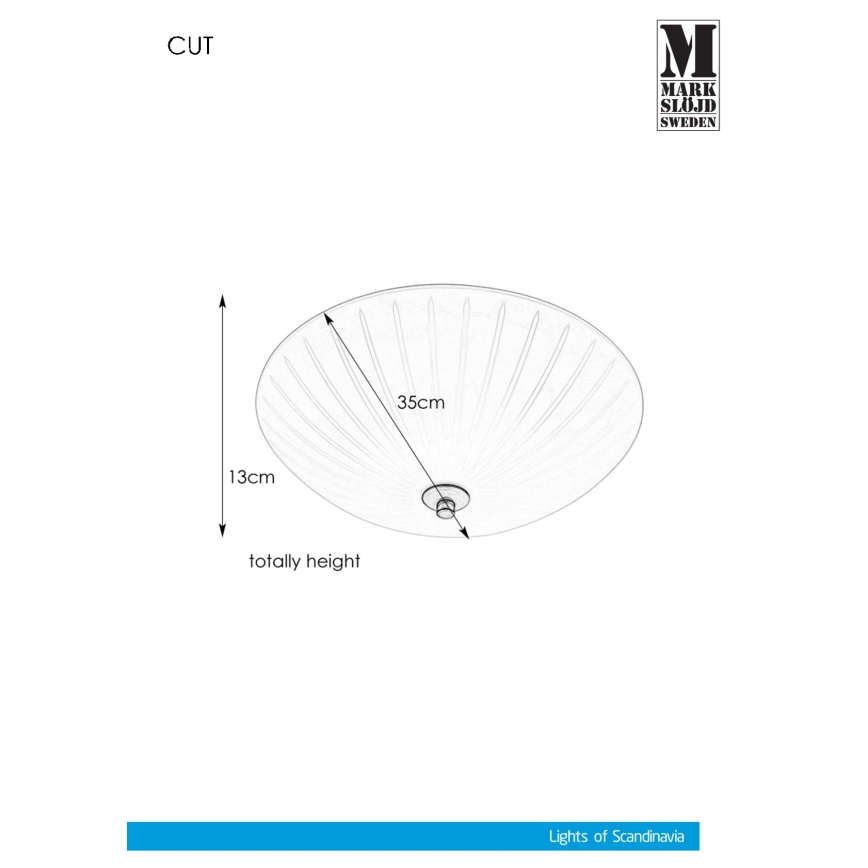 Markslöjd 107758 - Стельовий світильник CUT 2xE14/40W/230V діаметр 35 см