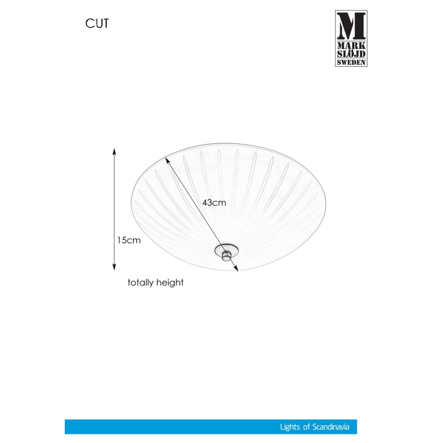 Markslöjd 107759 - Стельовий світильник CUT 3xE14/40W/230V діаметр 43 см
