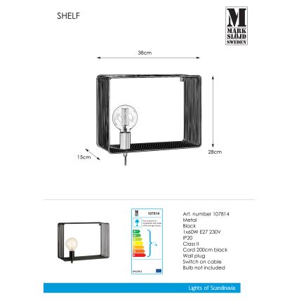 Markslöjd 107814 - Настінний світильник SHELF 1xE27/60W/230V