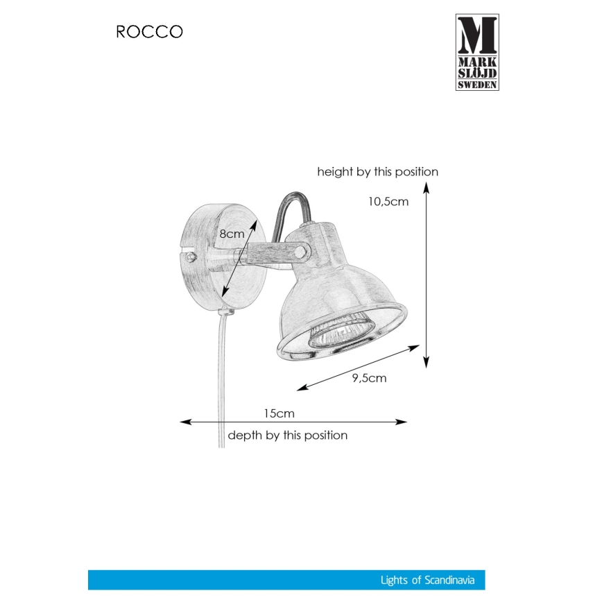 Markslöjd 107853 - Настенный прожектор ROCCO 1xGU10/7W/230V