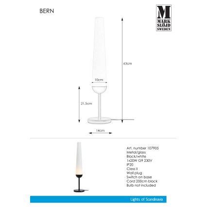Markslöjd 107905 - Настільна лампа BERN 1xG9/20W/230V