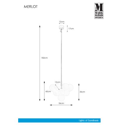 Markslöjd 107911 - Підвісна люстра MERLOT 13xG9/20W/230V
