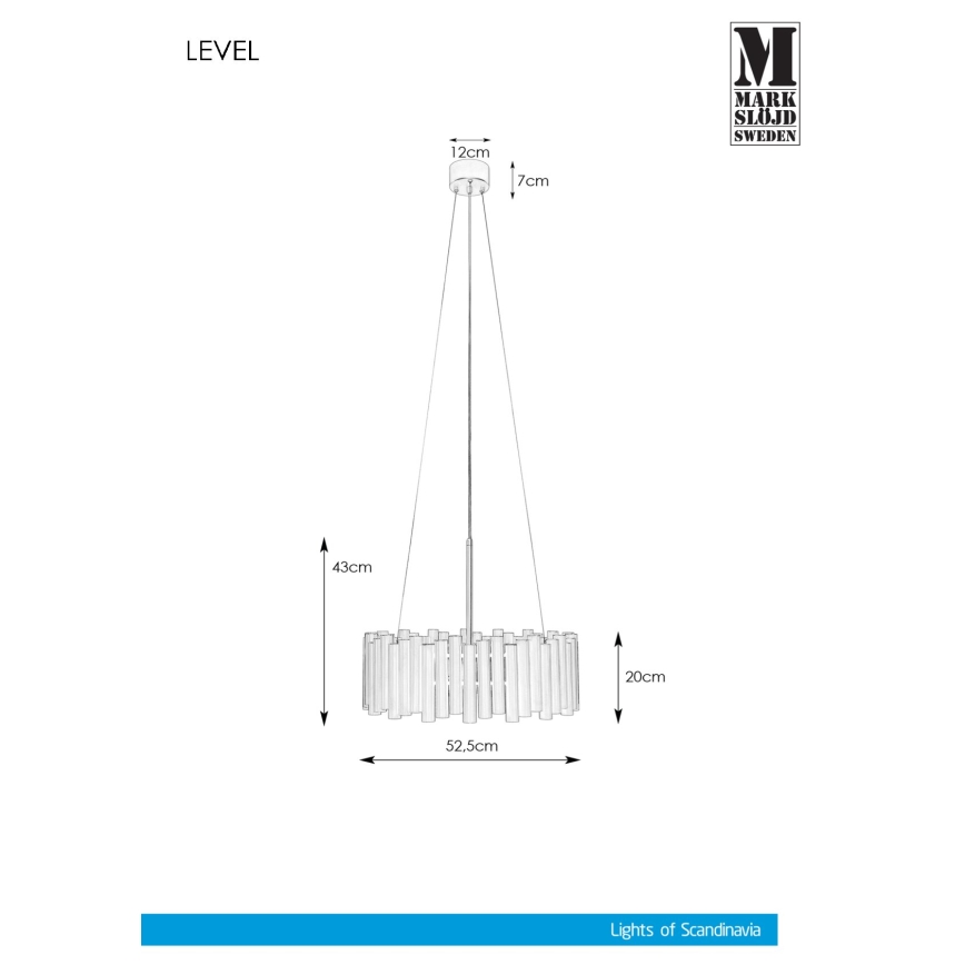 Markslöjd 107925 - Підвісна люстра LEVEL 3xE27/60W/230V