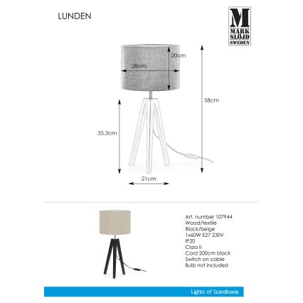 Markslöjd 107944 - Настільна лампа LUNDEN 1xE27/60W/230V