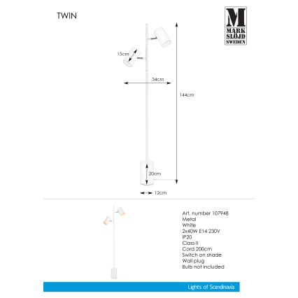 Markslöjd 107948 - Торшер TWIN 2xE14/40W/230V