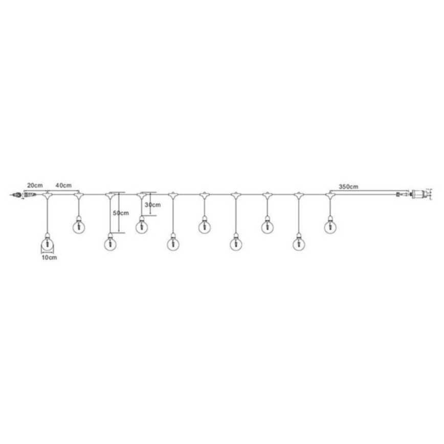 Markslöjd 108021 - Светодиодная уличная гирлянда GARDEN24 START 7,5 м 10xLED/2,9W/230V IP44
