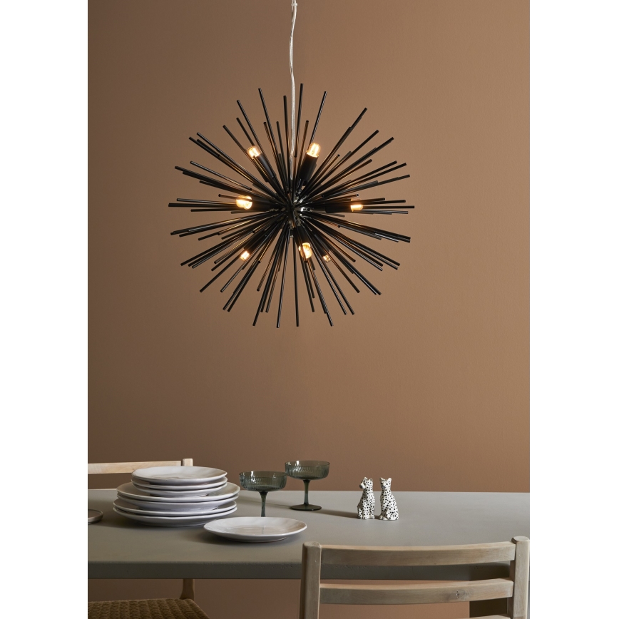 Markslöjd 108048 - Люстра на тросе SOLEIL 9xE14/20W/230V черная