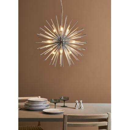 Markslöjd 108049 - Підвісна люстра SOLEIL 9xE14/20W/230V срібний