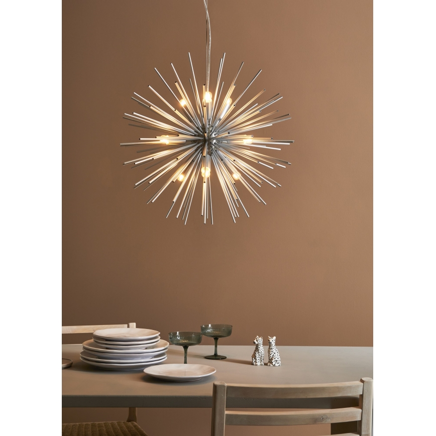Markslöjd 108049 - Підвісна люстра SOLEIL 9xE14/20W/230V срібний