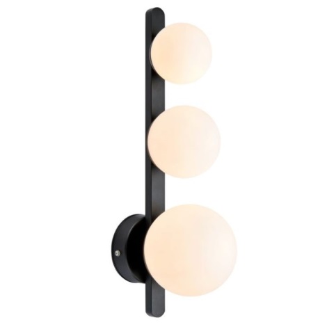 Markslöjd 108068 - Настінний світильник для ванної кімнати PURO 3xG9/20W/230V IP44 чорна