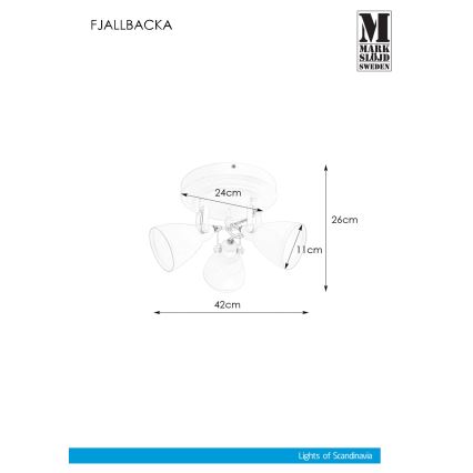 Markslöjd 108083 - Точковий світильник для ванної FJÄLLBACKA 3xG9/20W/230V IP44 білий