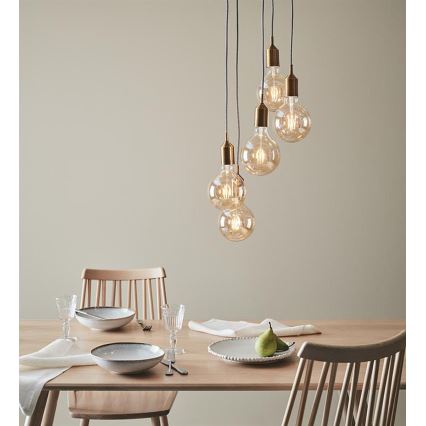 Markslöjd 108100 - Люстра на тросе BRONX 5xE27/60W/230V бронза