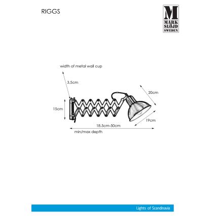 Markslöjd 108105 - Настінний світильник RIGGS 1xE27/60W/230V чорний