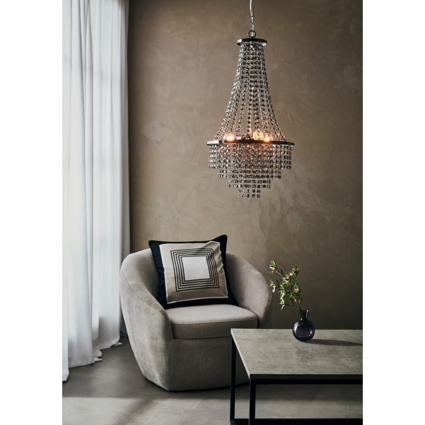 Markslöjd 108124 - Кришталева люстра на ланцюжку ALLINGTON 3xE14/25W/230V чорна