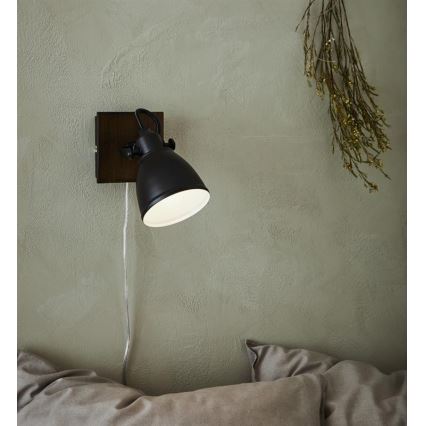 Markslöjd 108211 - Настінний точковий світильник NATIVE 1xE14/18W/230V чорний/коричневий